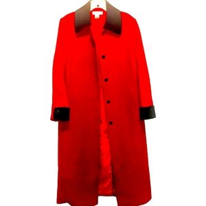 Preston and York petite wool trench coat w/velvet trim sz 14P Vintage
